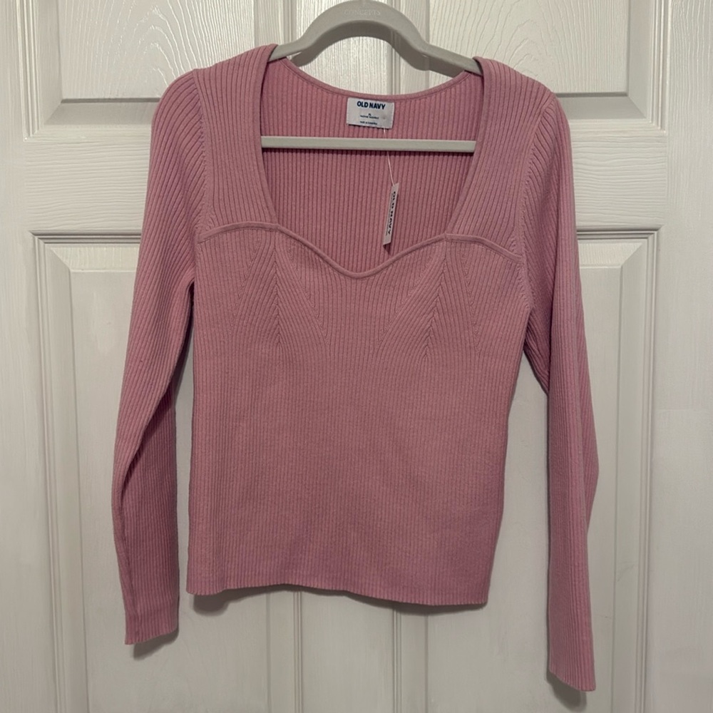 Brand new pink ribbed sweater